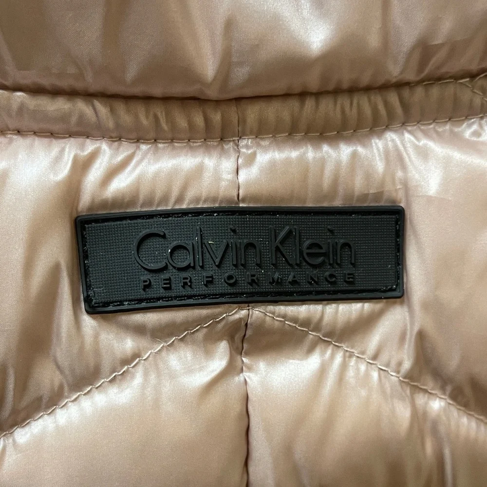 Calvin Klein Performance Quilted Vest in Metallic Pink and Black - Picture 4 of 6